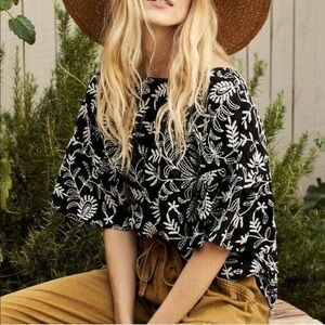 Anthropologie Rory Embroidered Blouse